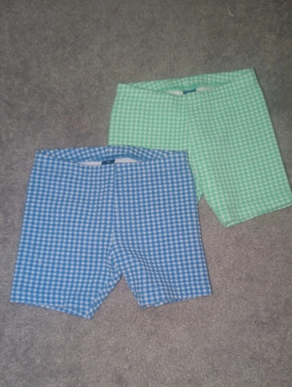 Old Navy Girls' Blue & Green Gingham Stretch Shorts